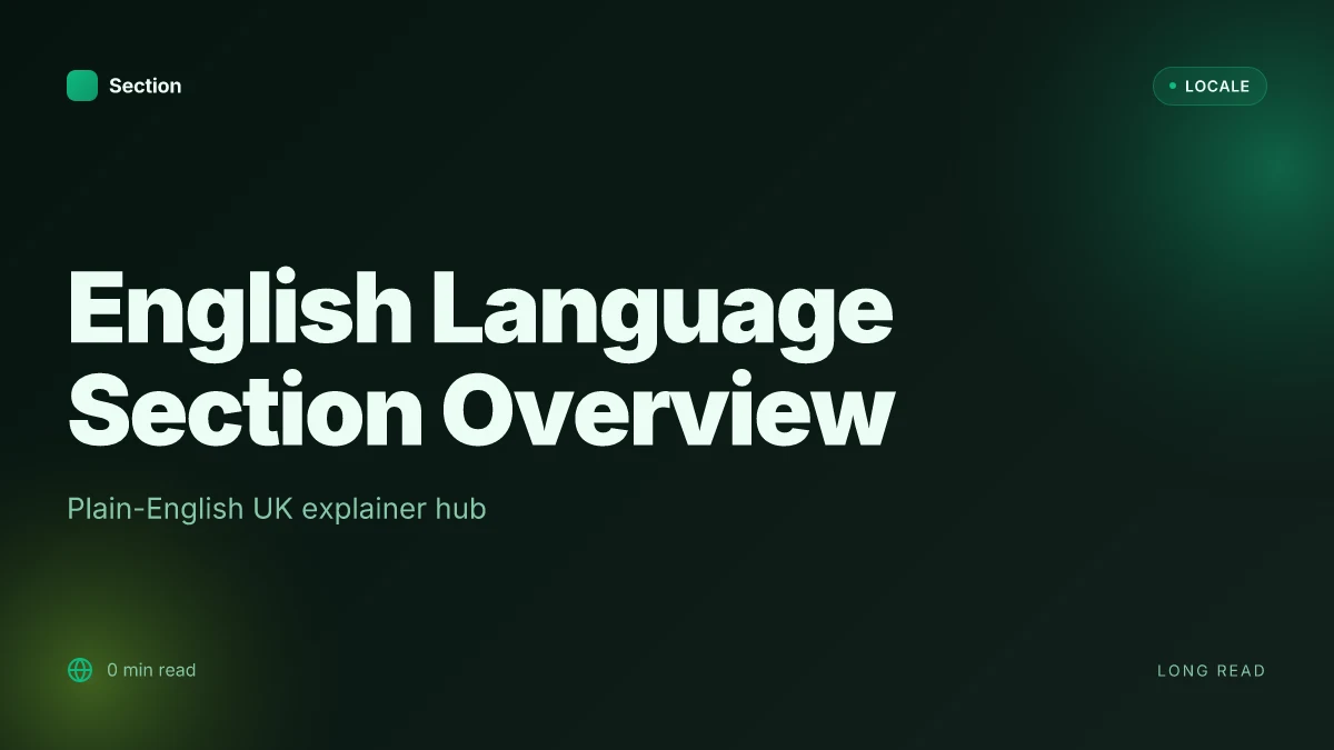 English Language Section Overview