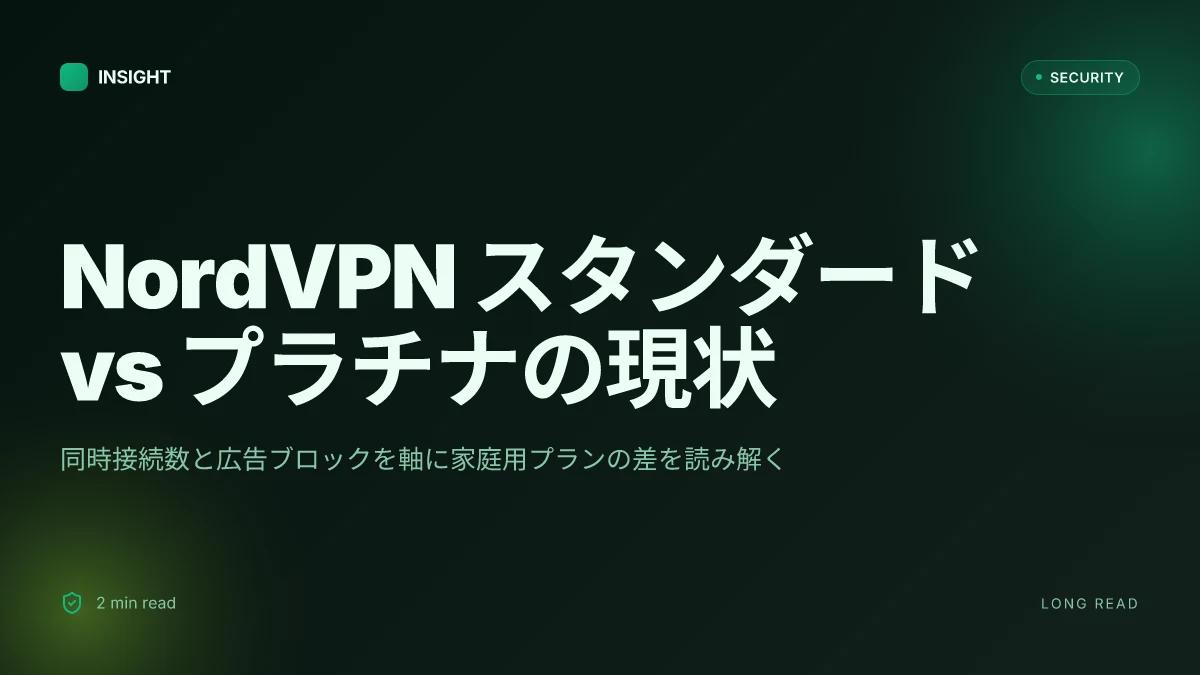 Nordvpnの「スタンダード」と「プラチナ」 現在のプライバシー戦略と機能比較ガイド